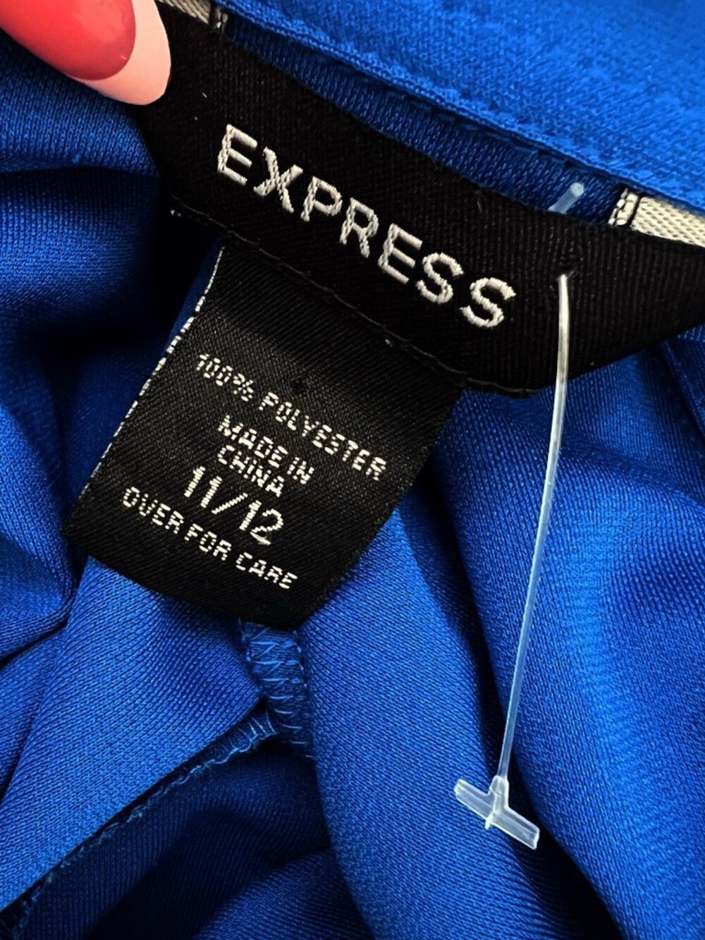 NEW Express Wrap Maxi Dress Royal Blue XL V-Neck Long Sleeve Womens - Picture 8 of 10